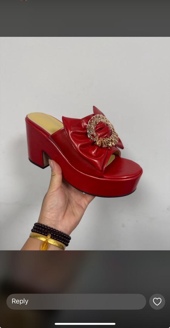 Red Muschino slip on. Beautiful